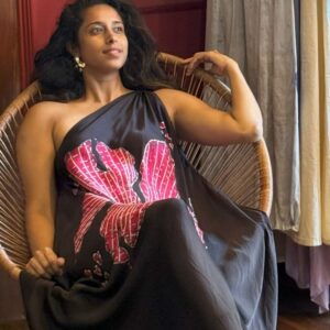 Ivanka Black Kaftan - Floral print dress