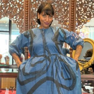 Ivanka Black and blue dress