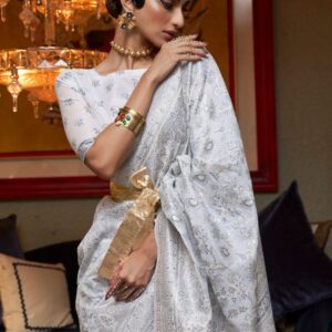 Cadillac Handloom Woven Kashmiri Cotton Silk Saree