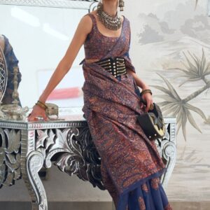 Cadillac Handloom Woven Kashmiri Modal Silk Saree