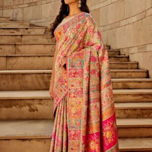 Cadillac Handloom Woven Kashmiri Silk Saree