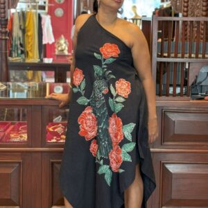 Ivanka black soft cotton batik dress