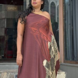 Ivanka one shoulder old cmb print dress